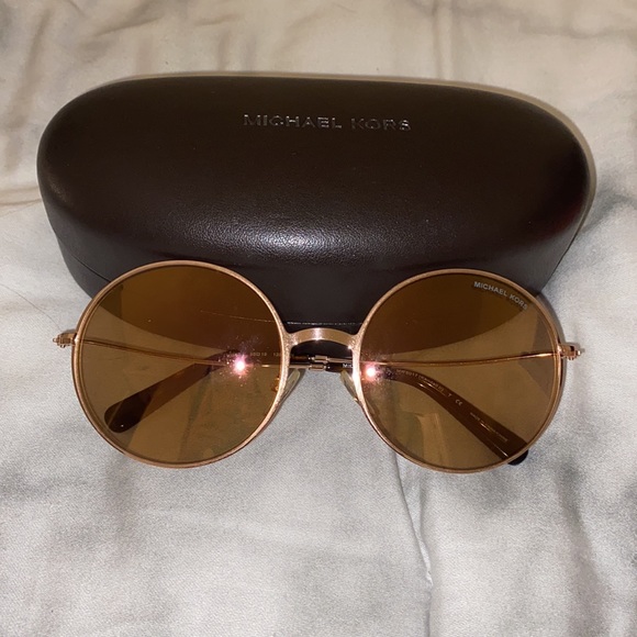 Michael Kors Rose Gold Round Sunglasses